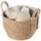 Decorative Round Wicker Woven Rope Storage Blanket Basket with Braided Handles